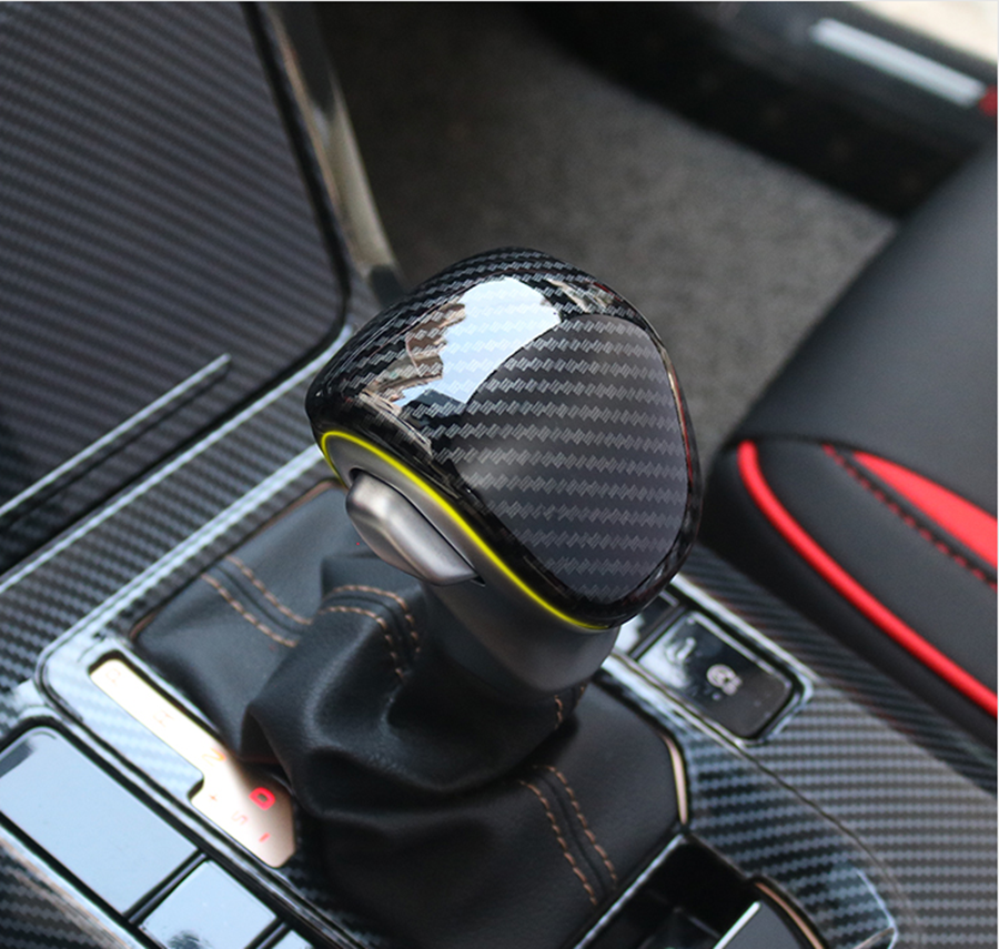 Carbon Fiber ABS Car Gear Shift Knob Cover Decorat Trim for Kia Seltos 2020-2023