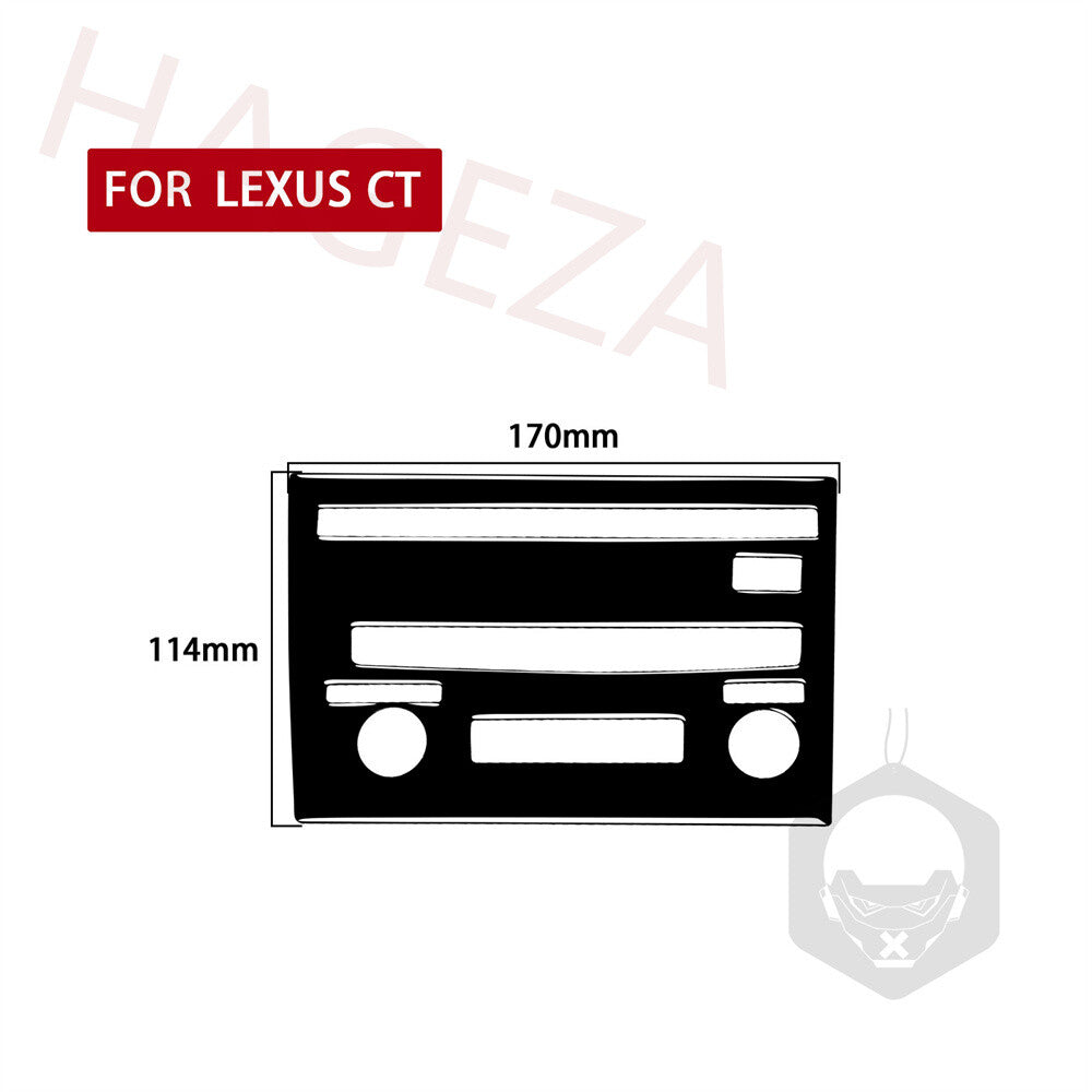 for Lexus CT200h 2011-2017 RHD Central Console CD Panel Switch Cover Gloss Black