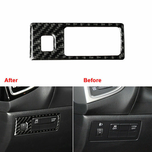 Carbon Fiber Headlight Lamp Trim Cover Trim Fit for Mazda 3 Axela 2017-2018