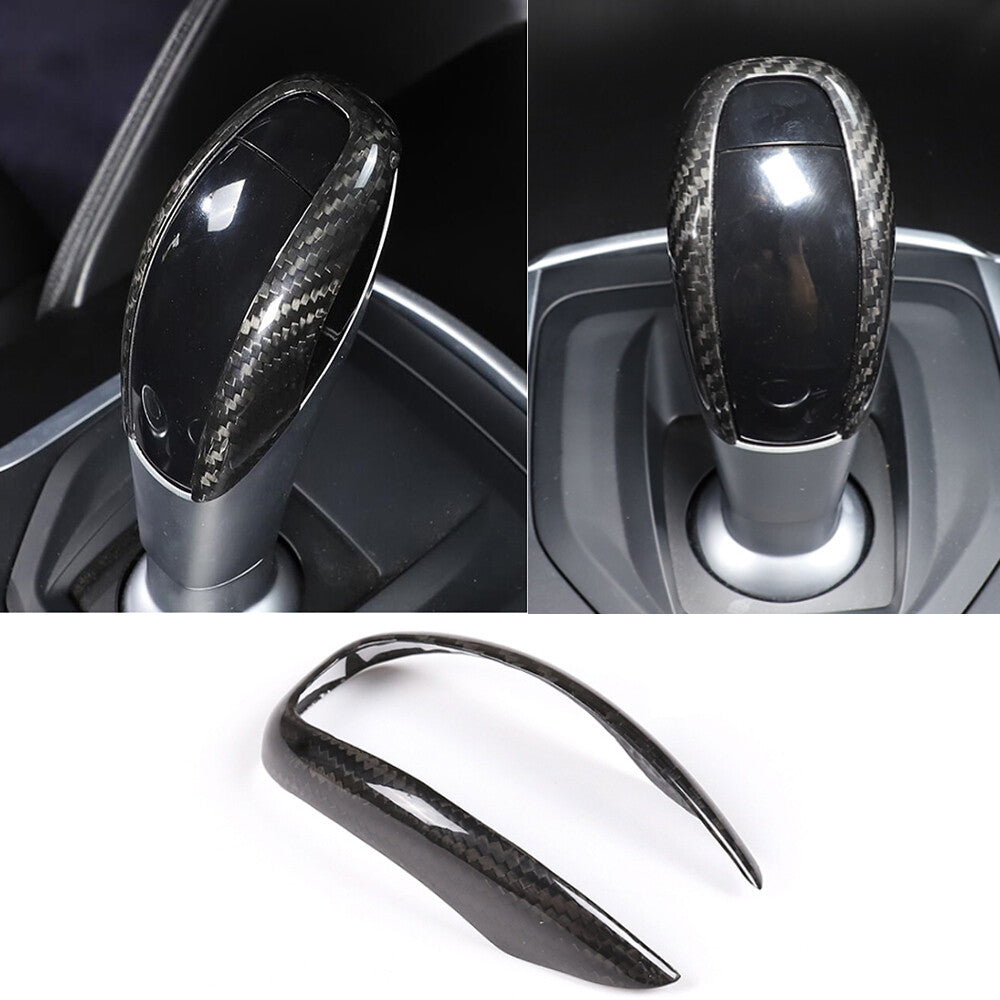 Real Carbon Fiber Gear Shift Knob Cover for Alfa Romeo Giulia / for Stelvio 2015-2019