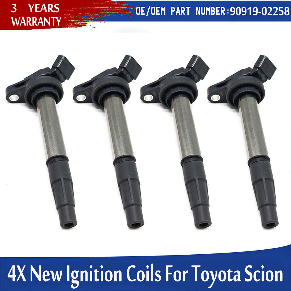 4Pcs Ignition Coils 90919-02258 for Toyota for Corolla Matrix Prius for Scion xD