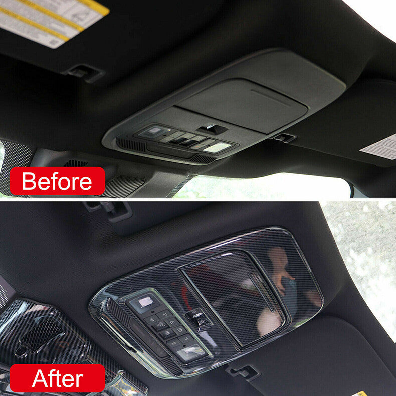 for Ford F-150 2021-2023 Carbon fiber Car Front Reading Light Lamp Cover Trim 2x