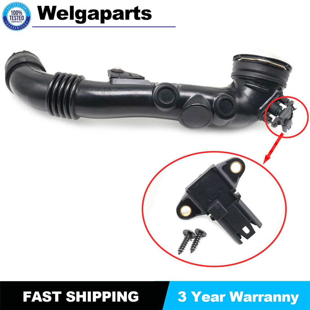 1X Air Intake Pipe Intercooler Hose Black for BMW 335i xDrive Base Coupe 2-Door