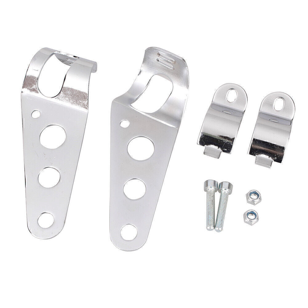 For Cafe Racer Chopper Steel 28-38mm Motorbike Headlight Fork Ears Mount Bracket