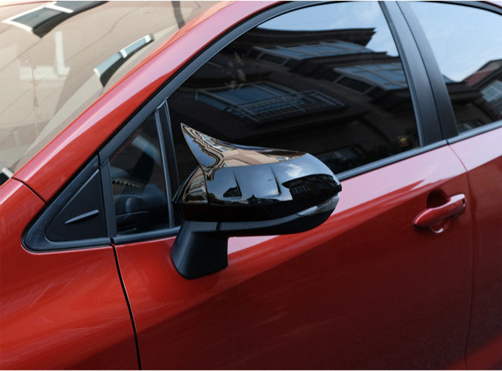 2P Gloss Black Ox Horn Side Rearview Mirror Cover Trim for Toyota for Corolla 19-23