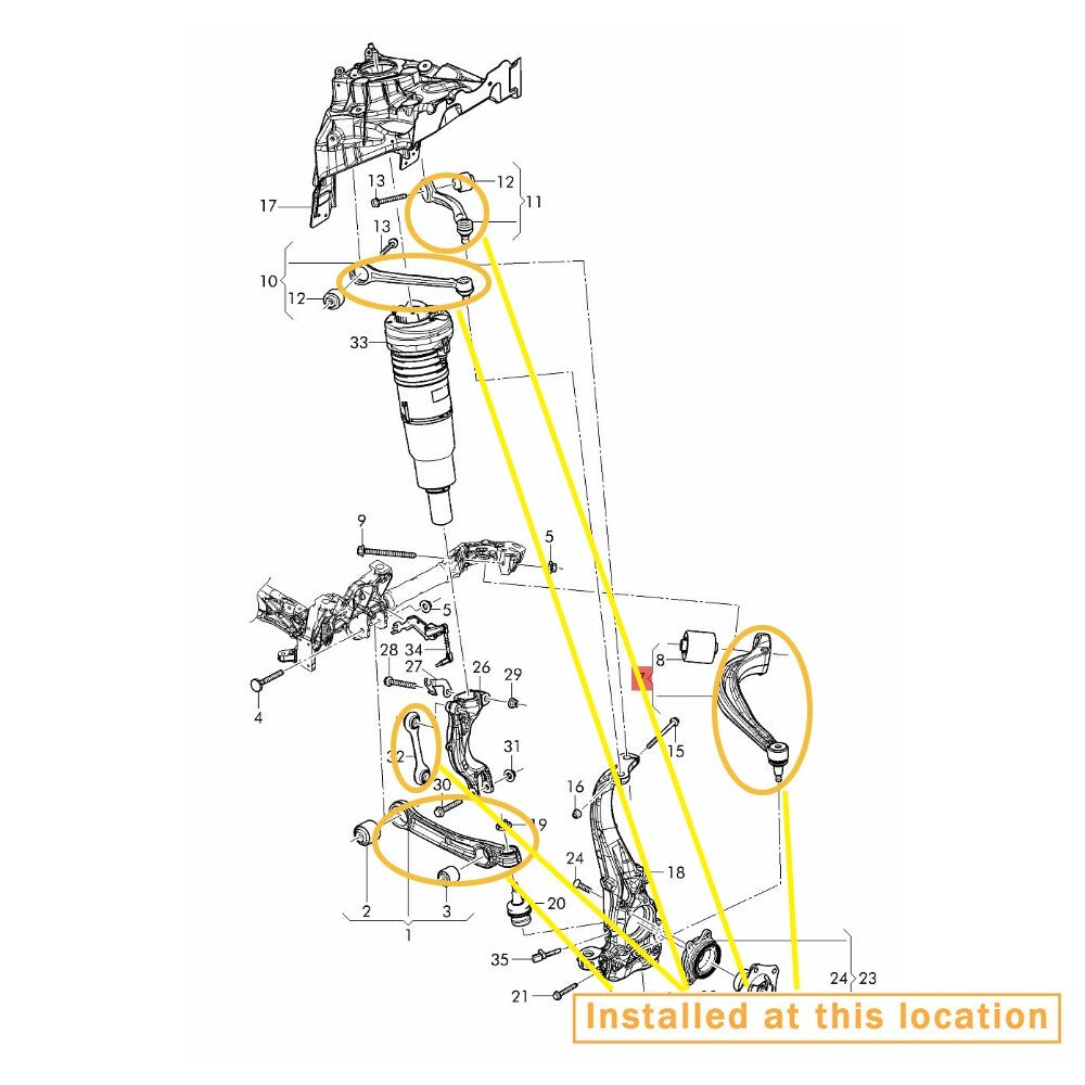 Sway bar kit 36A407151A for Bentley for Bentayga upper and lower control arm stabilizers