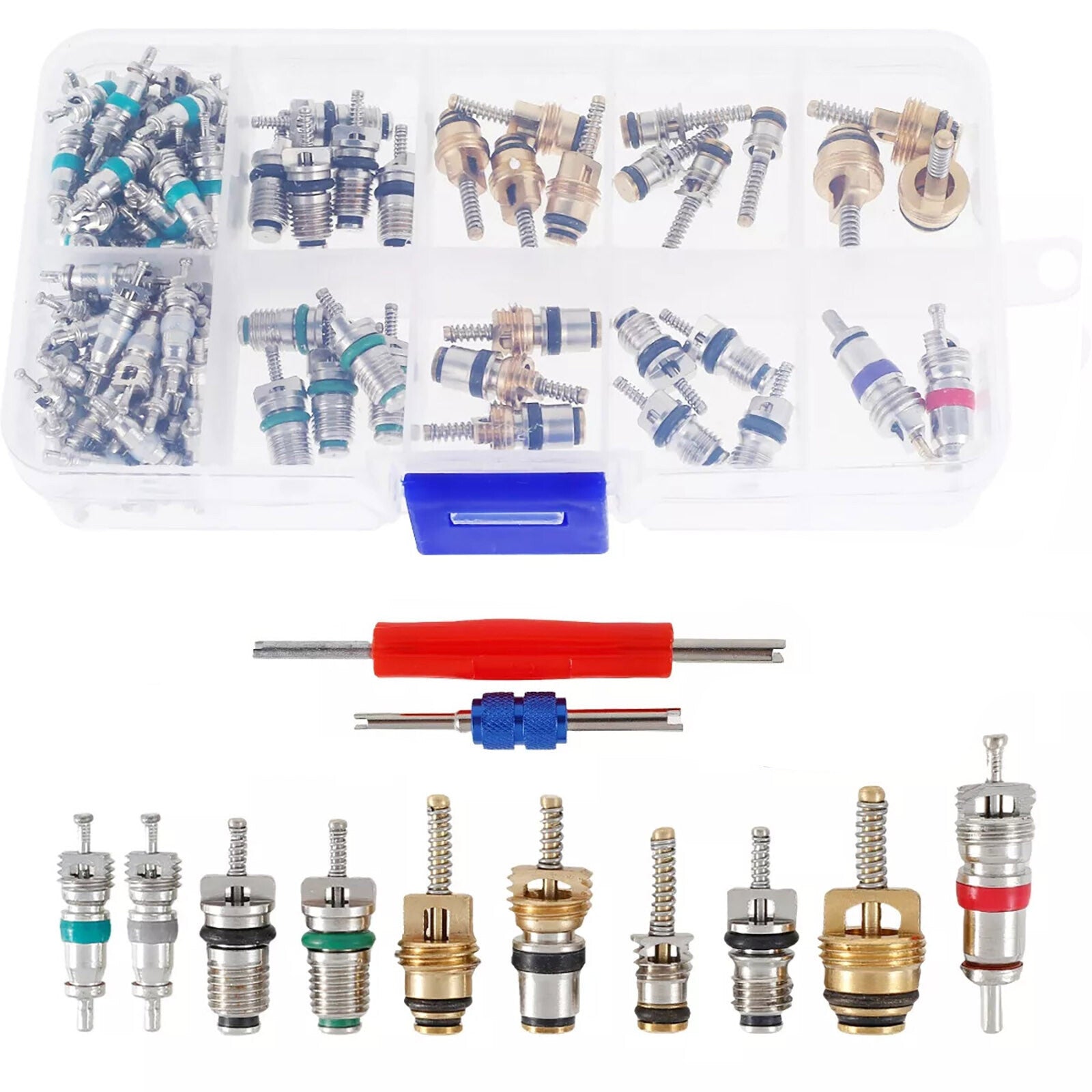 102pcs Car R12  R134a Air Conditioner Valve Core Remover Installer Accessories
