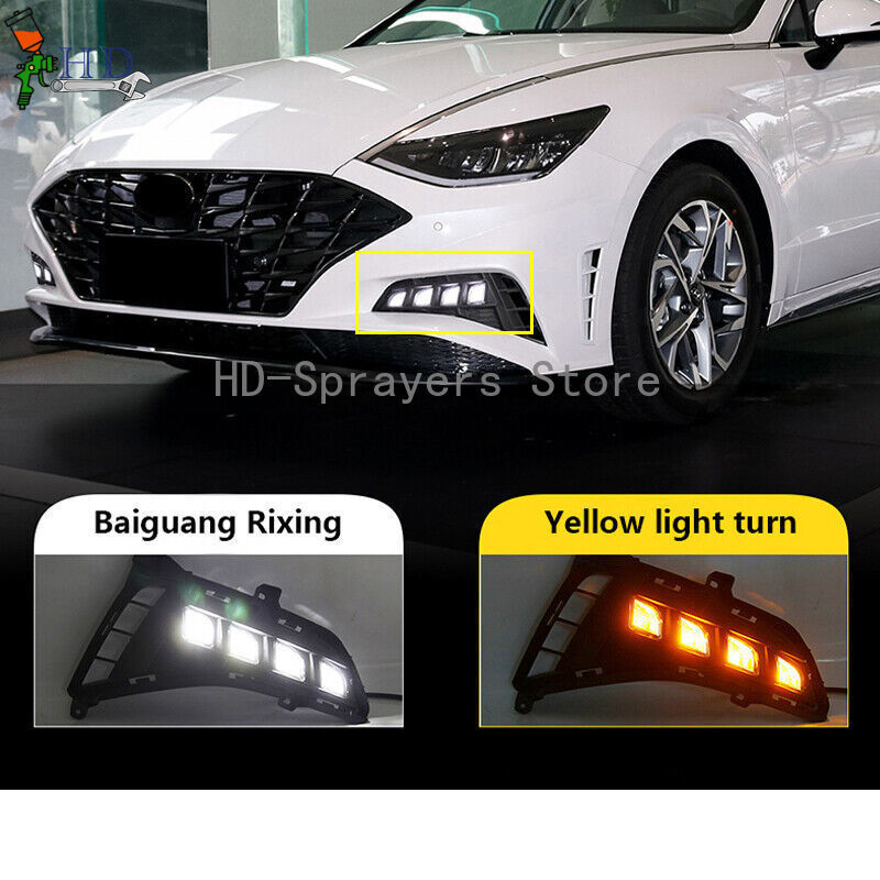 A pair of DRL LED fog lights/headlights for the 2020-2022 for Hyundai Sonata.