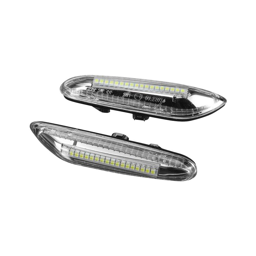 2Pcs Clear Lens White LED Side Marker Lights Lamp for BMW E60 E80 E90 3-Series