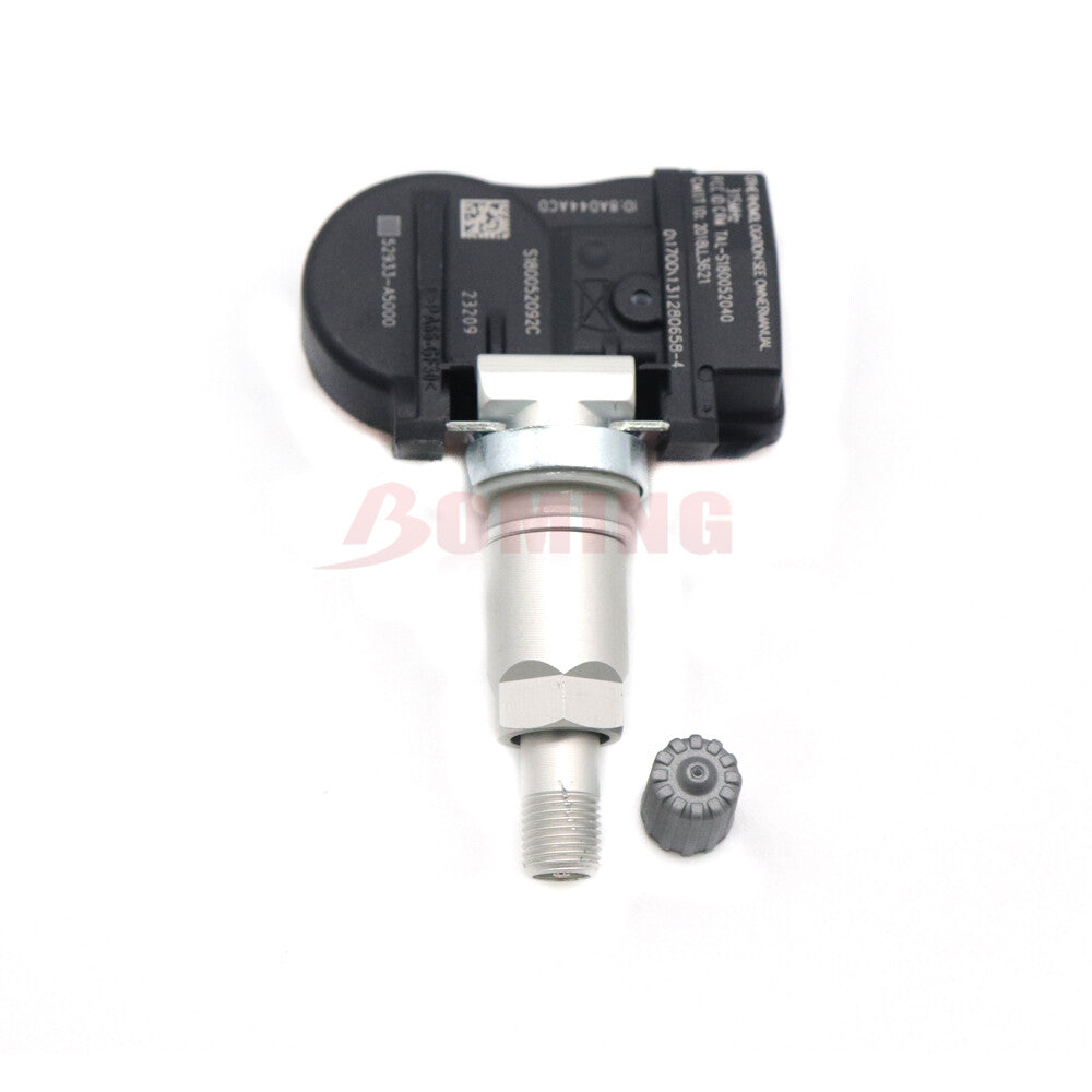 4-pack of new tire pressure sensors (TPMS) for Hyundai Cadenza 52933-A5000 models with modern accents.