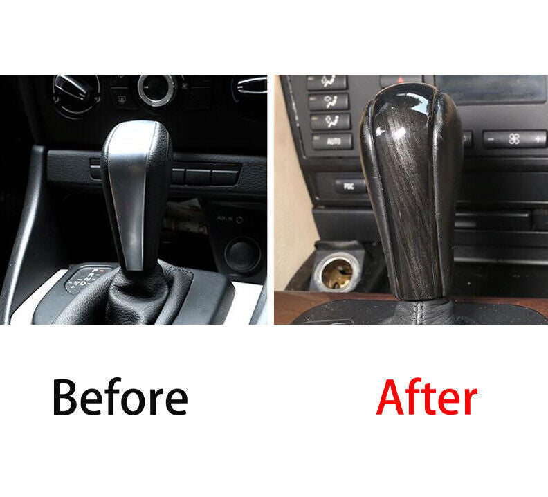 for BMW 5 Series 2004-07 ABS Black Wood Grain Gear Shift Knob Shifter Lever Trim