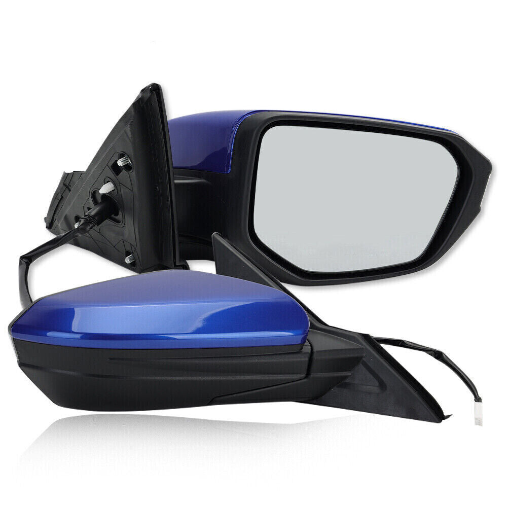 Left-side mirror-mounted manual folding blue replacement part for Honda for Civic 2016, 2017, and 2018-21