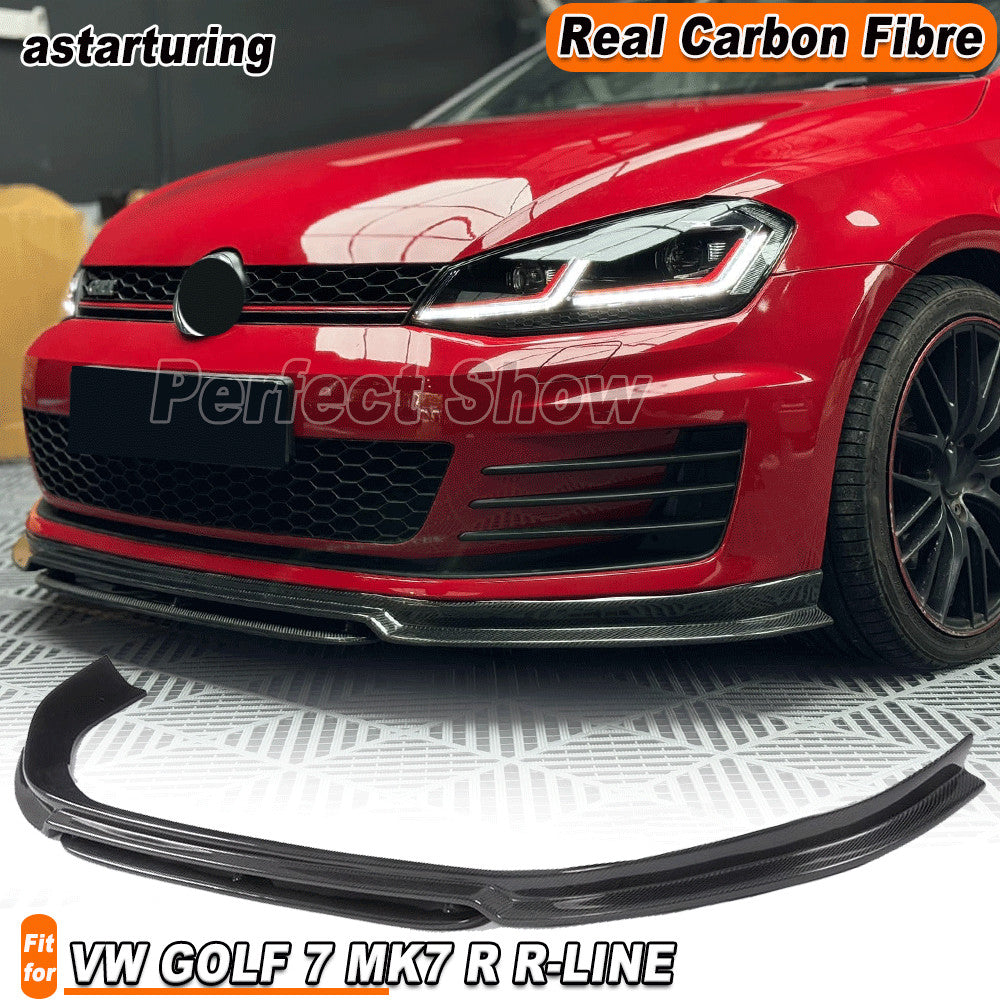 for Volkswagen for GOLF 7 MK7 R R-LINE 2014-16 REAL Carbon Front Bumper Lip Spoiler