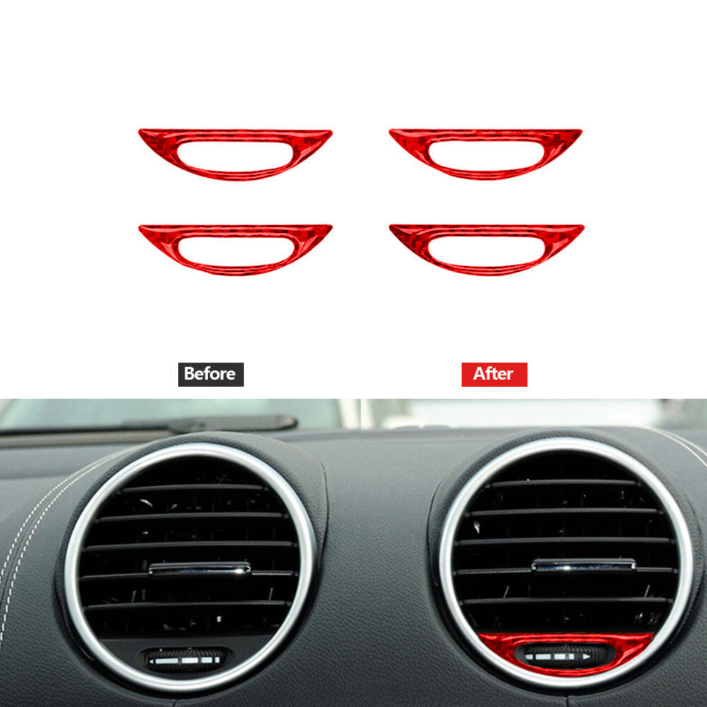 Red carbon fiber vent outlet trim for Mercedes-Benz M-Class 2006-11