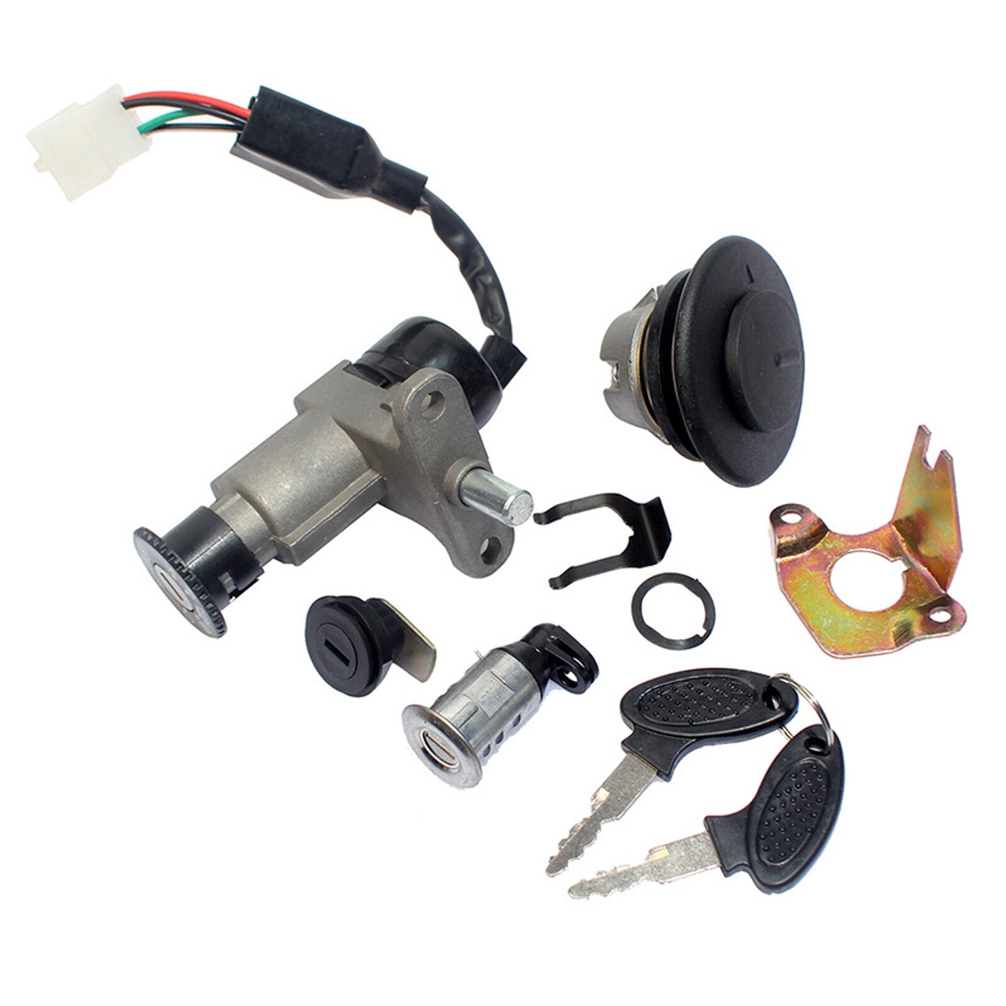 Universal Refit Motorcycle Scooter Fuel Gas Cap Ignition Switch Key for Seat Lock