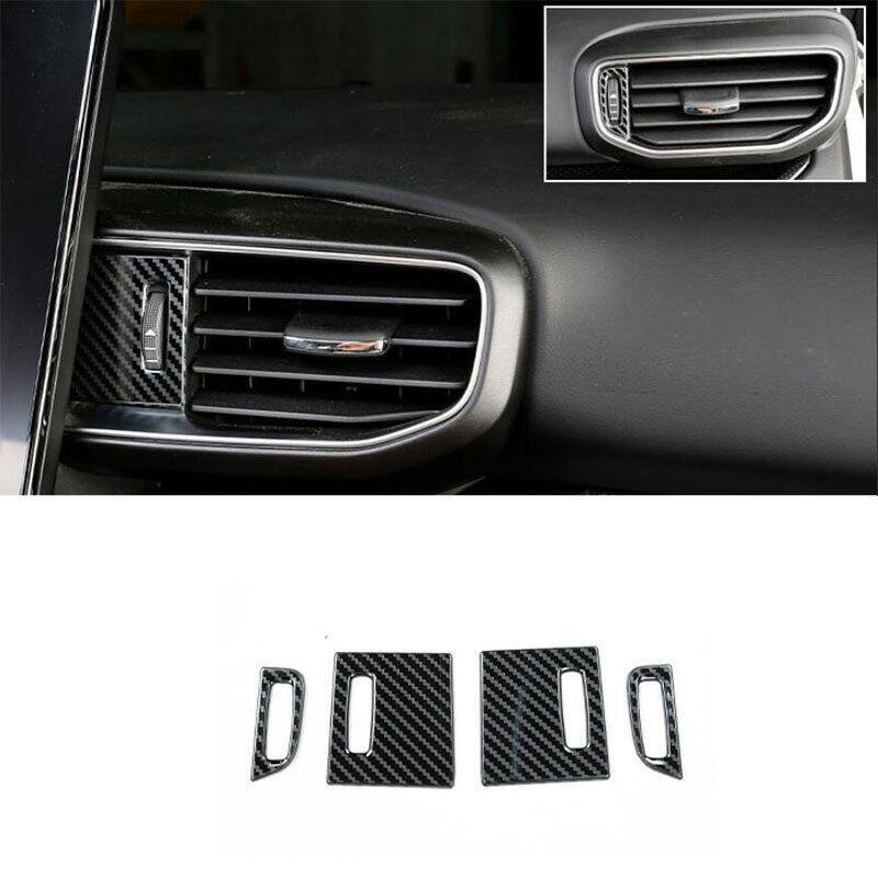 Central Console Air Outlet Vent Trim 4PCS for Ford Explorer 20-2022 Carbon Fiber