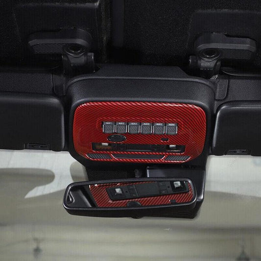 for Ford Bronco 2021-2023 Red Carbon Front Reading Light Panel Cover Accessories