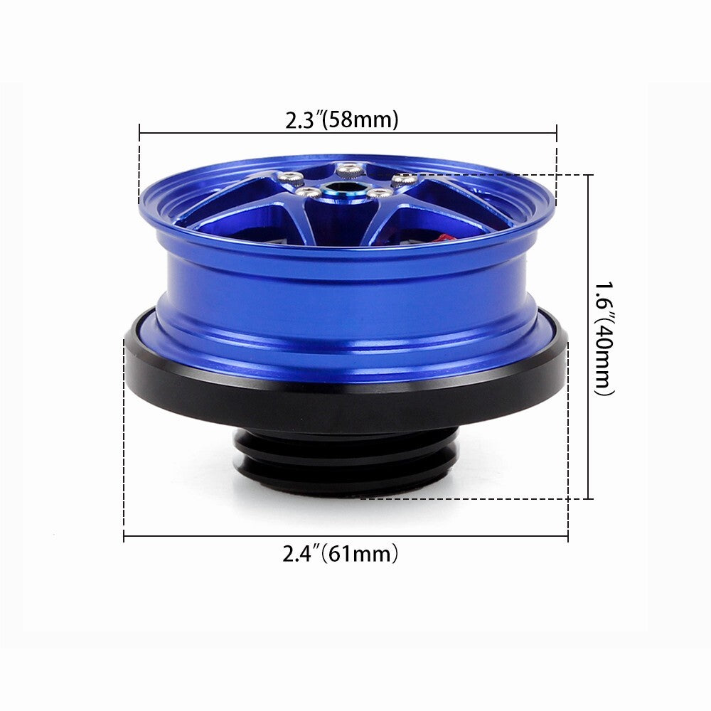 for Honda for Acura Wheel Hub Style Aluminum Gunmetal Engine Oil Cap Filler Cover