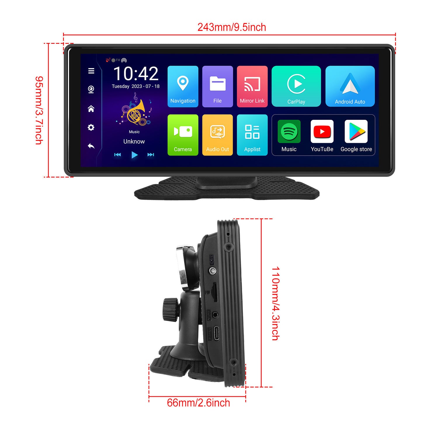 Car Stereo Radio Wireless Touch Screen Player GPS For Apple CarPlay Android Auto