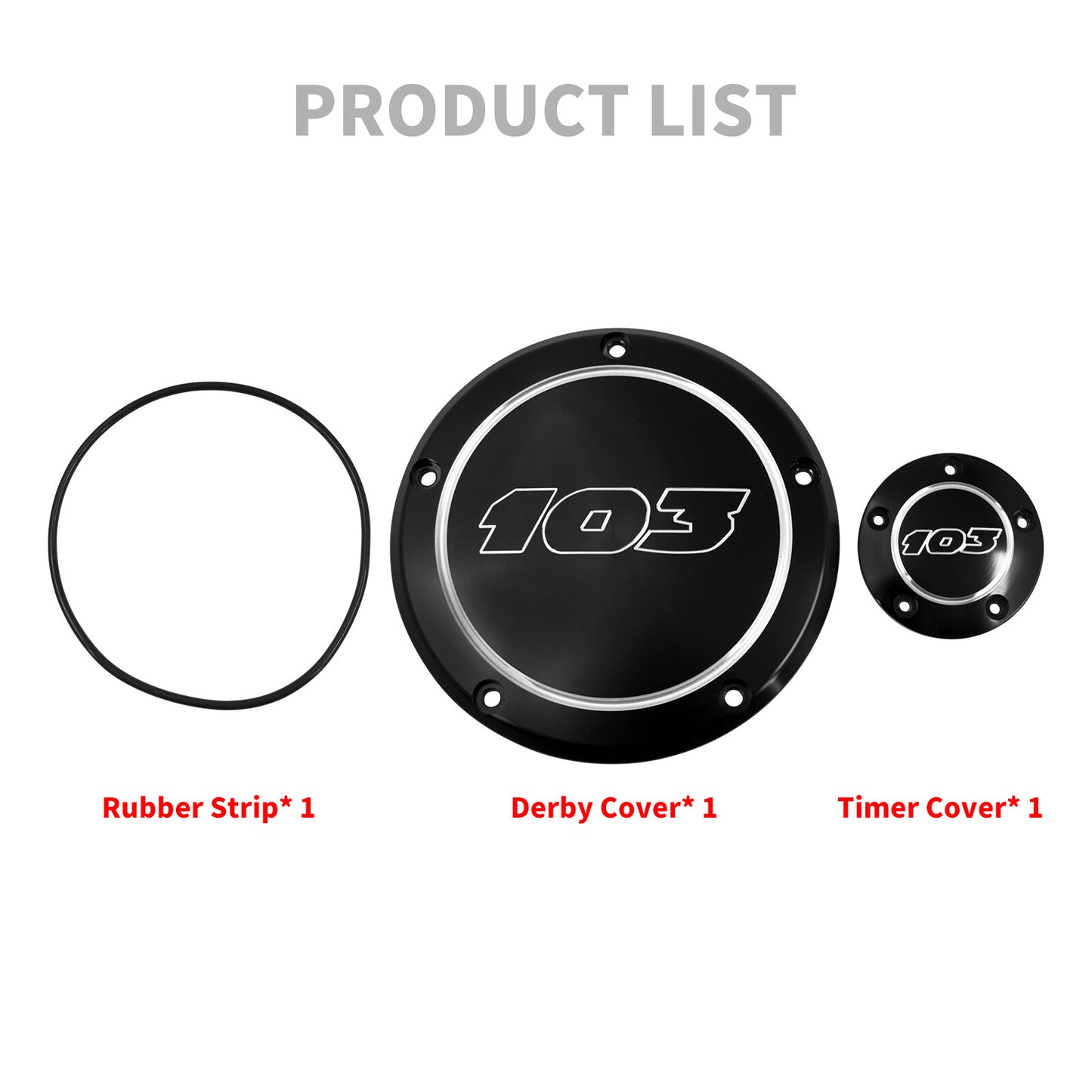 Black 103 Derby Timing Timer Covers for Harley Touring Road Electra Glide 99-15