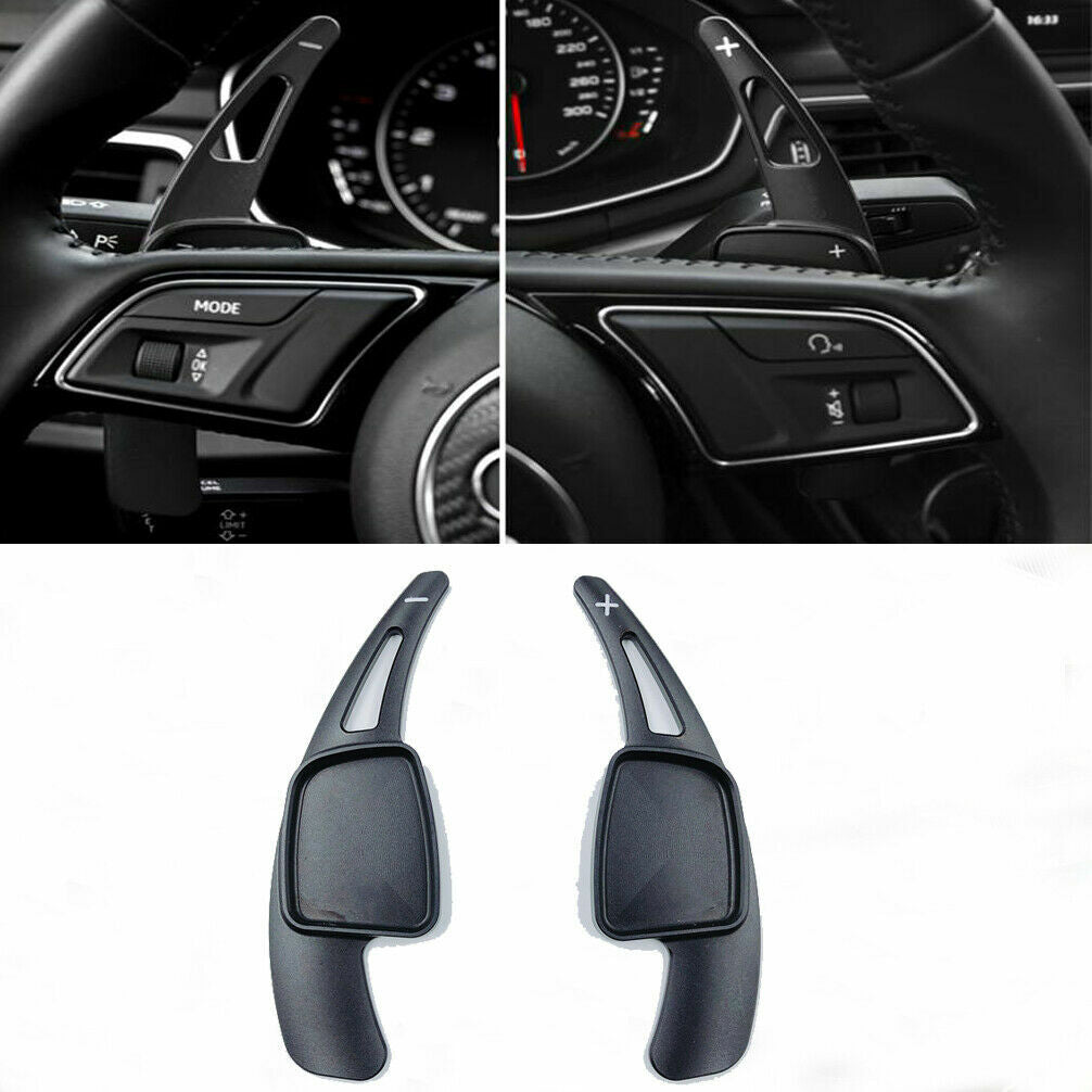 Black Gear Shift Steering Wheel Extension Paddle for Audi A3/A4/A5/A6/Q7/TT/TTS