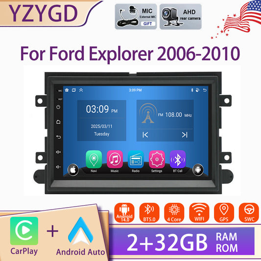 for Ford Explorer 2006-2010 Car Stereo Radio 7Carplay Android 14 GPS WIFI BT