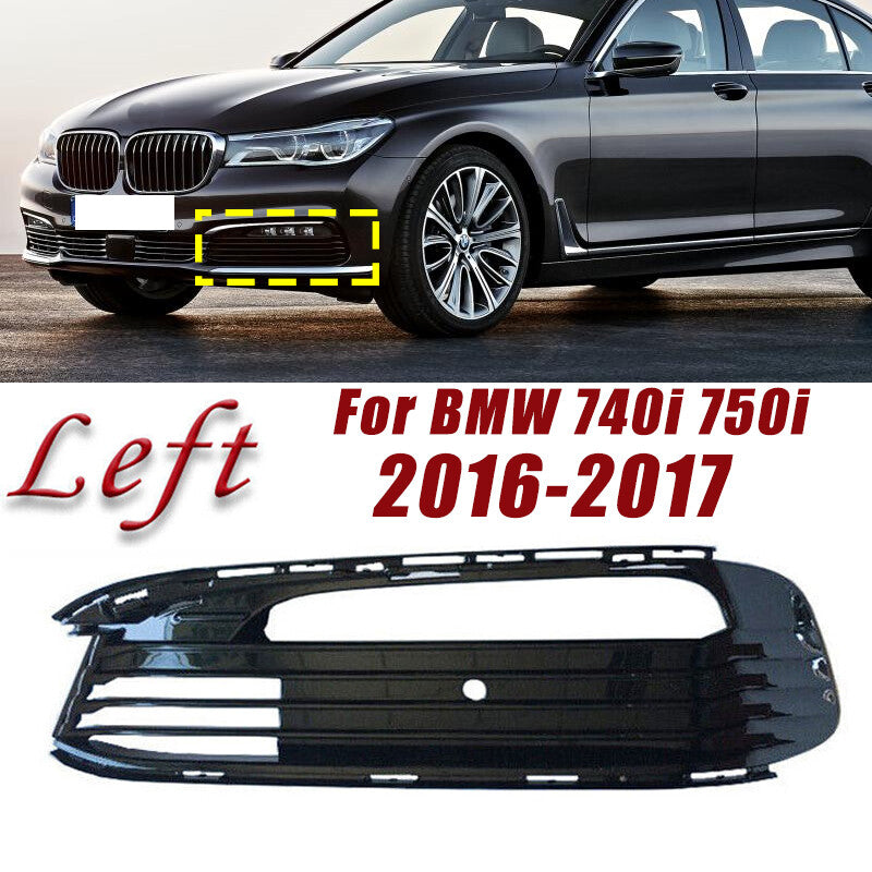 Left front bumper fog light mesh grill cover for BMW 740i 750i 2016 - 2017