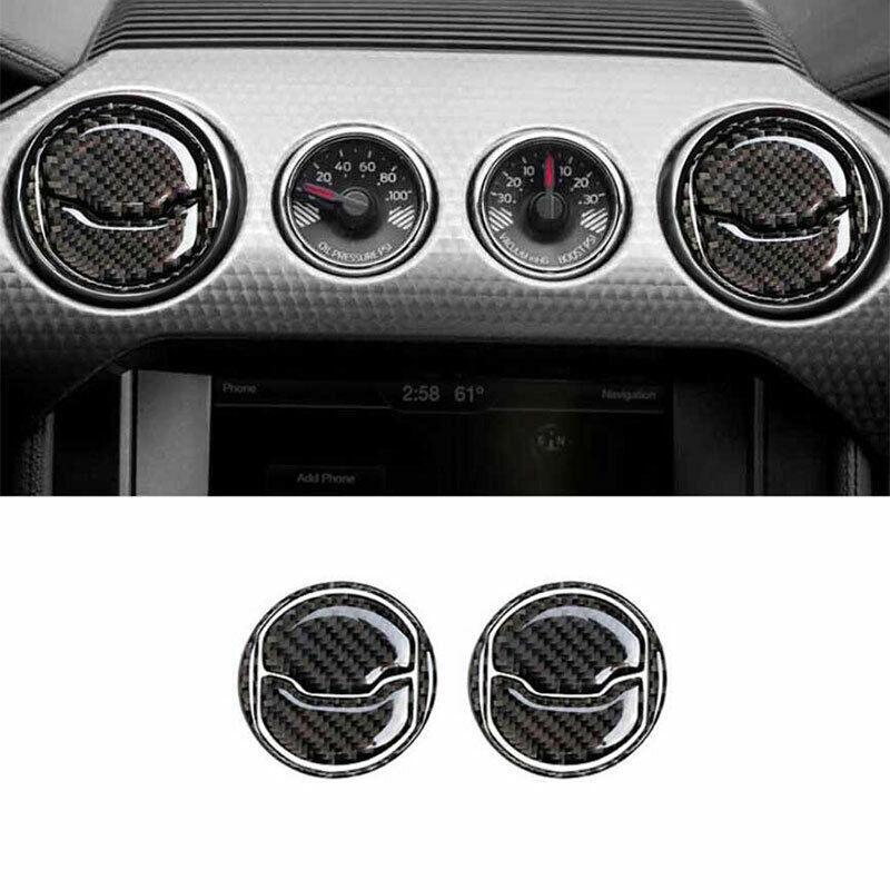Fit for Ford for Mustang 2015-2022 Carbon Fiber Middle Console Air Outlet Vent 6PCS