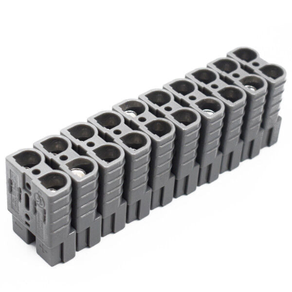 1 set of 50A 6AWG battery quick connectors for connection and disconnection, durable for winches and trailers.