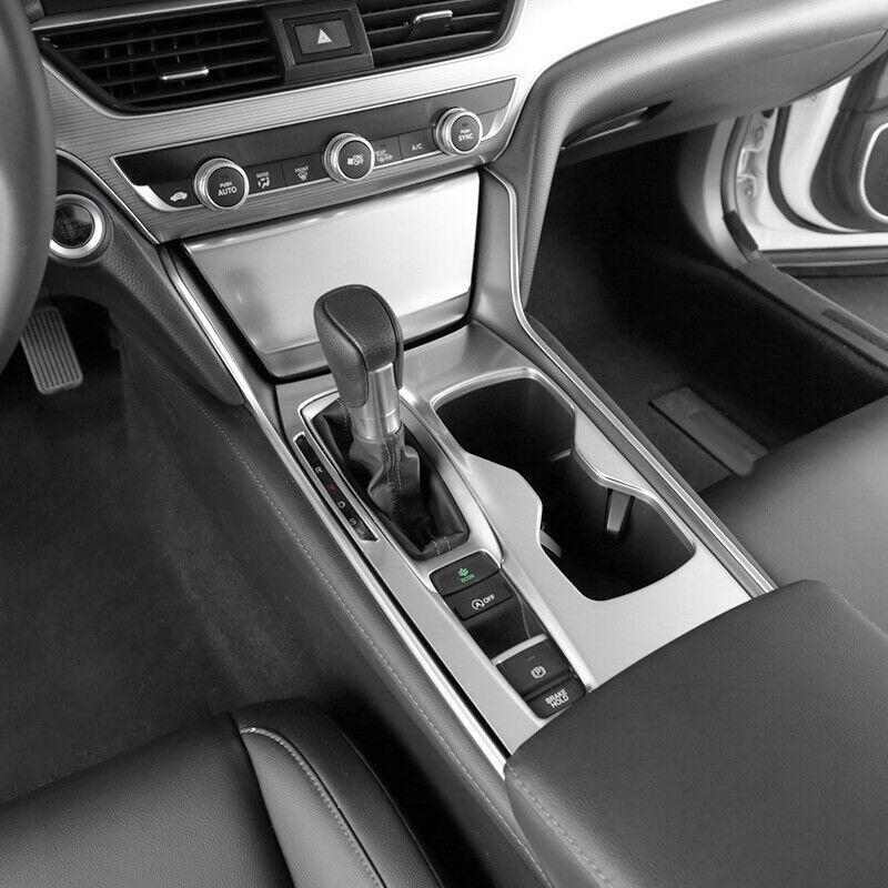 For 2018 2019-2020 for Honda Accord Silver Steel Console Gear Shift Cover Trim 1PCS