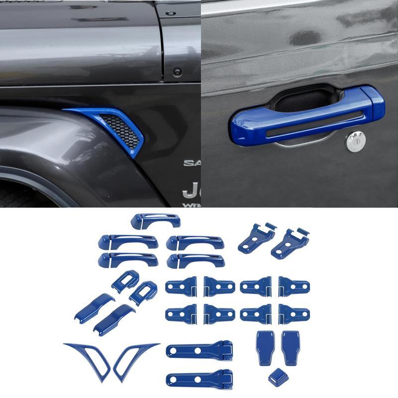 for Jeep for Wrangler JL 18+ blue Exterior Kit Door /Tailgate Hinge Trim Accessories