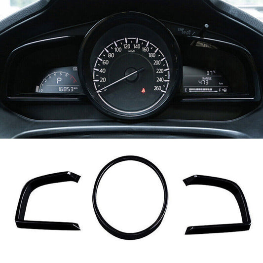 for Mazda 3 Axela 2017-18 ABS Gloss Black Look Dashboard Frame Trim Cover Bezel