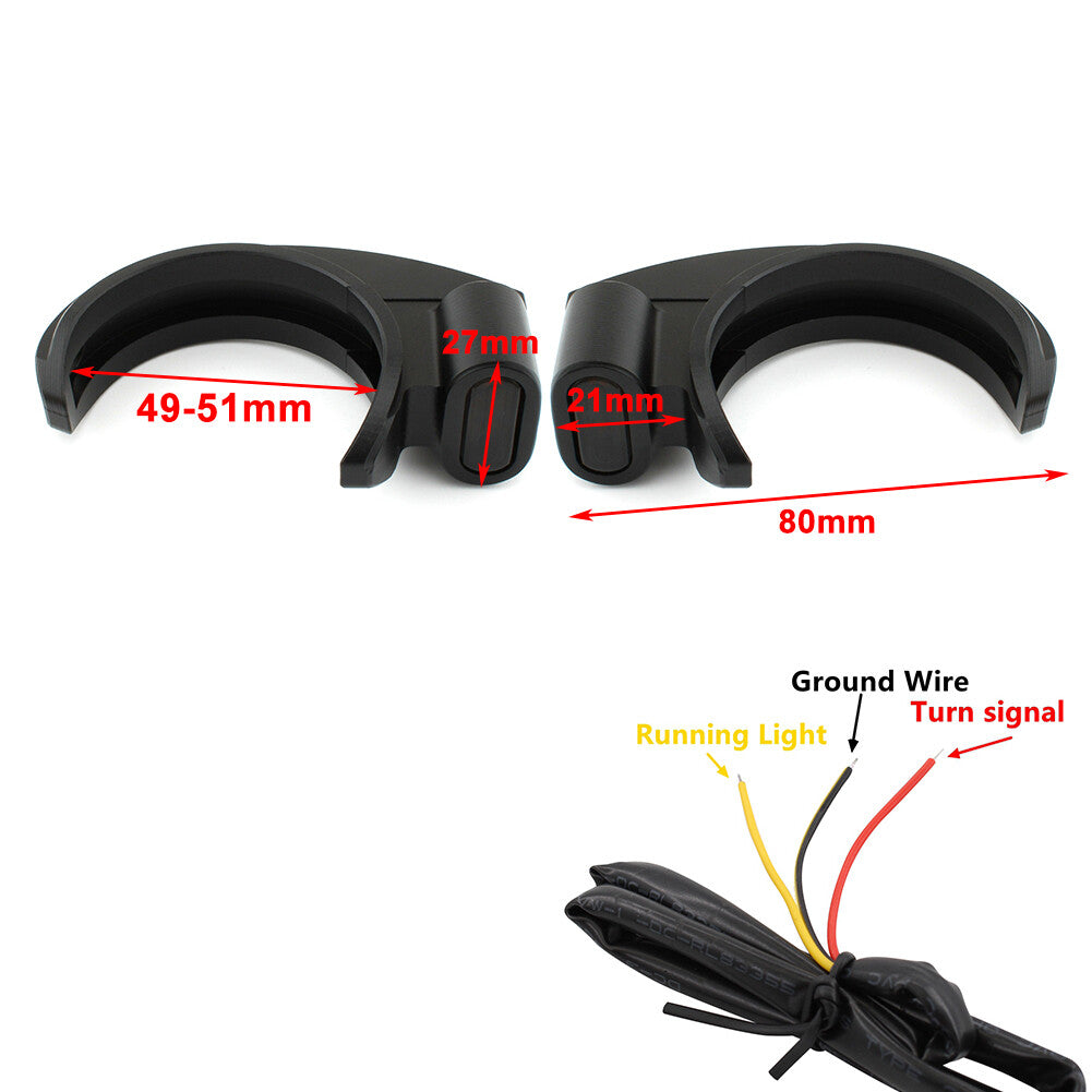 LED Front Turn Signal Light fits for Harley 49-51mm Front Fork Shock Absorber