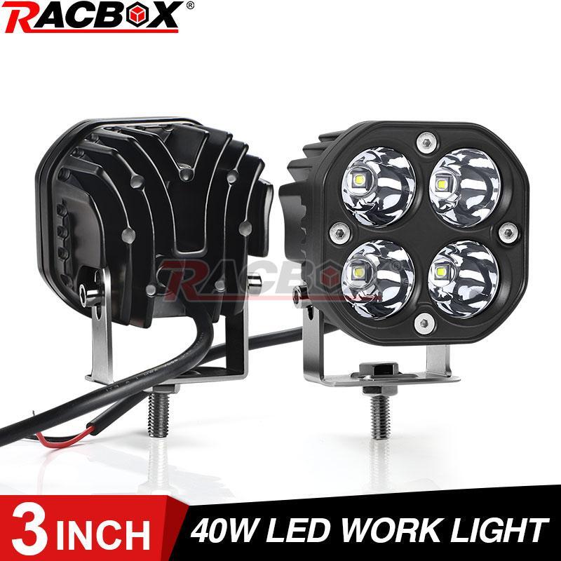 2X 3inch 80W LED Work Light Bar Spot Cube Pods Driving Fog Offroad UTV ATV Truck