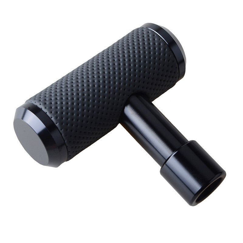Car Aluminium Slloy Leather T-Handle Gear Shift Lever Knob Handle Shifter Kit