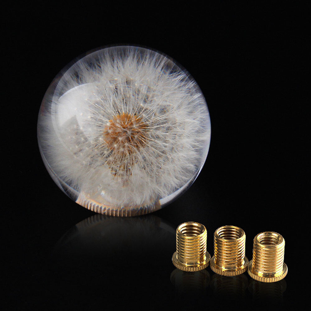 Universal 70MM Racing Crystal Ball Dandelion Real Flowers Shift Knob Shift Head