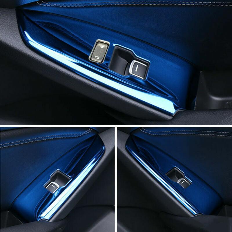Blue Steel Window Lift Panel Switch Cover Trim Car for Honda Accord 2018-2022 4X