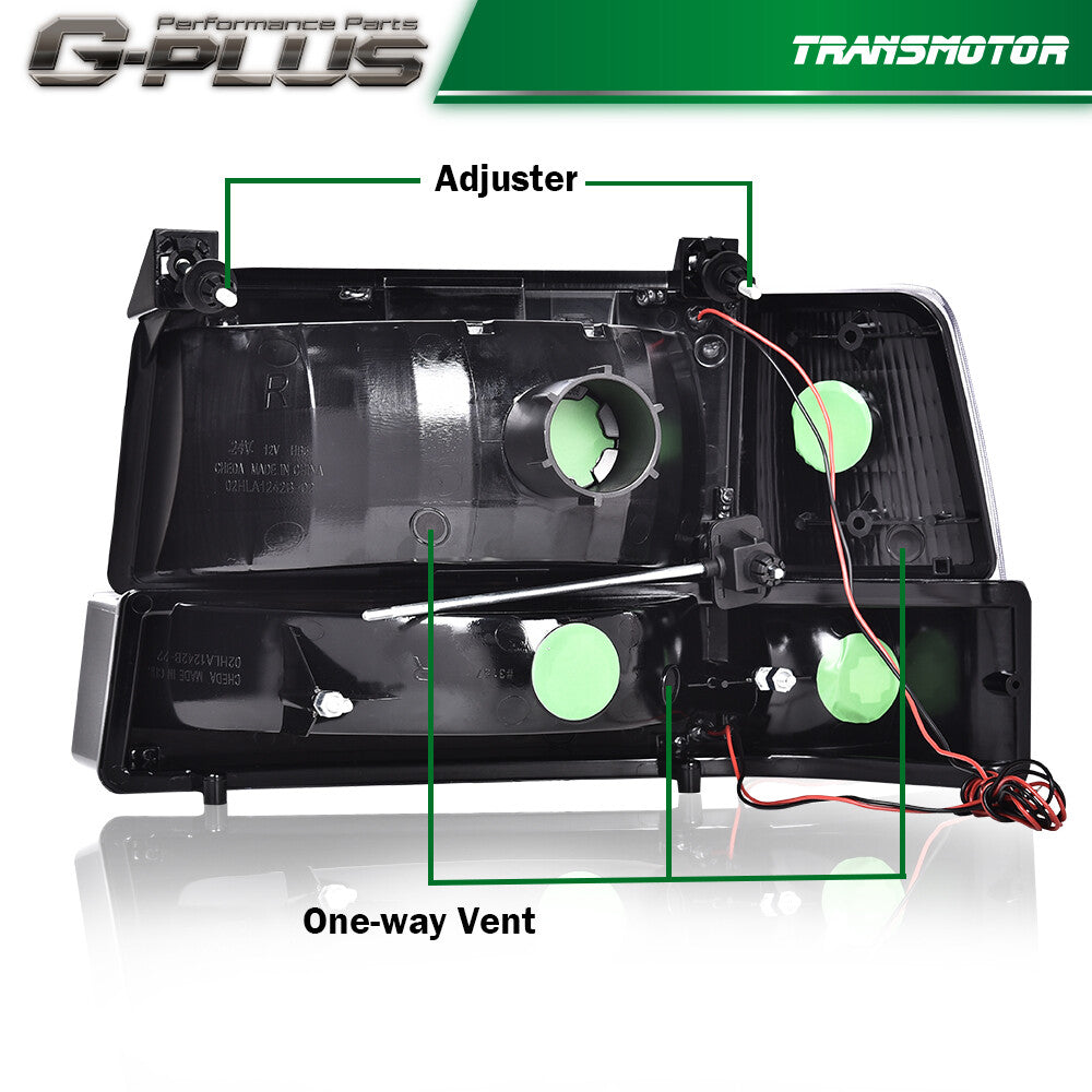 Suitable for 1992-1996 for Ford F150 F250 F350 Dual LED DRL Headlight Pumps (6-Piece Set)