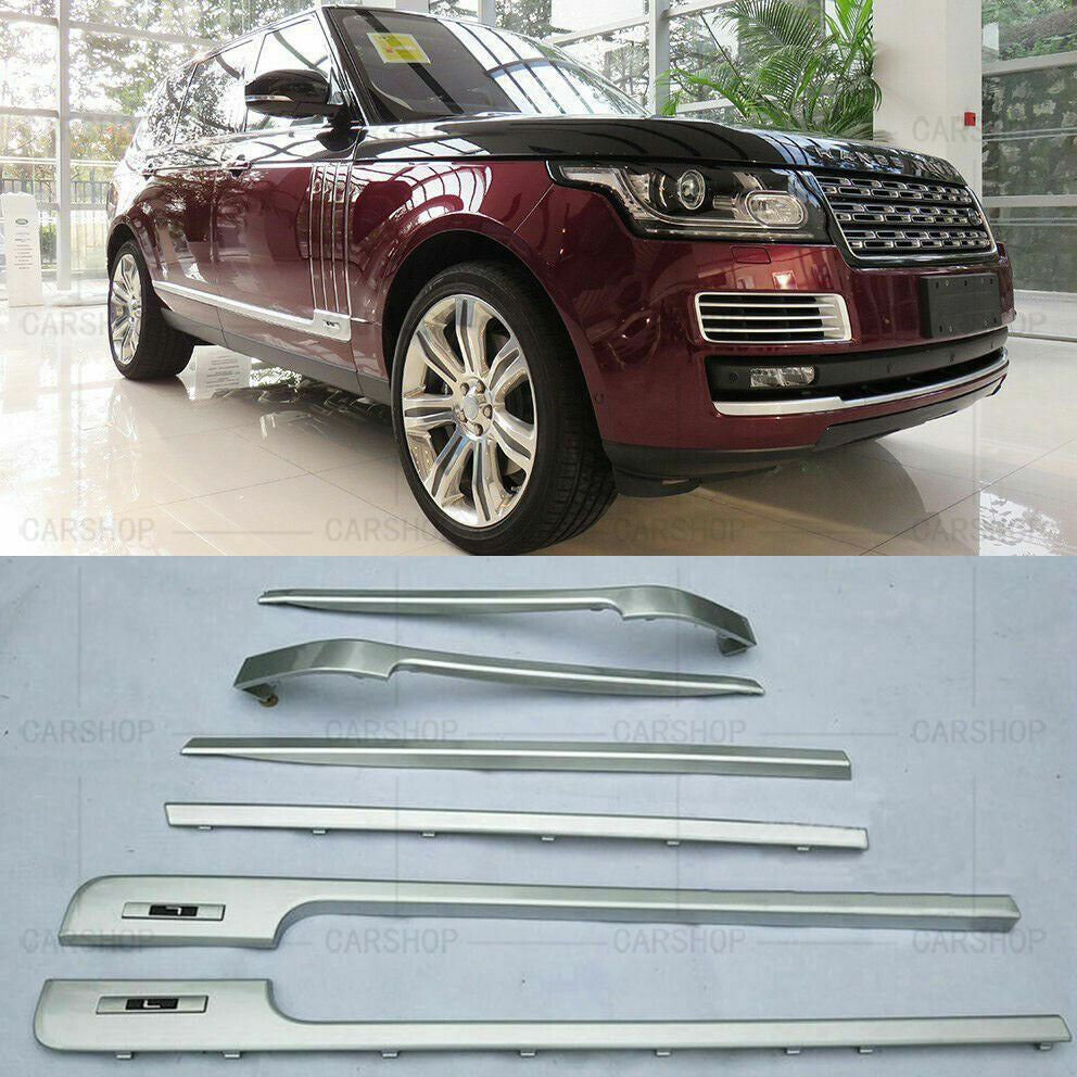 6Pcs Silver Car Door Side Body Molding Trim Cover for Range Rover LWB 2013-2021