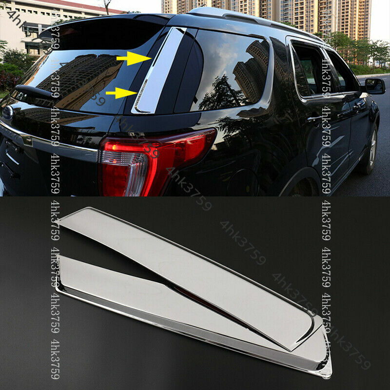 for Ford Explorer 2011-2019 Chrome Rear Trunk Window Triangle Molding Cover Trim