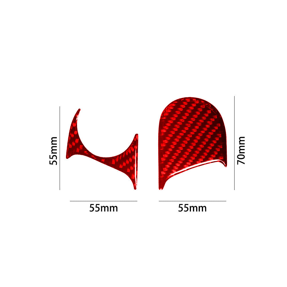 2pcs Red Carbon Fiber Front Door Pull Cover Trim for Ford Fiesta 2011-2015