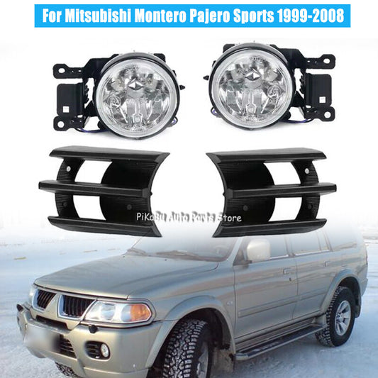 Fog Light Fog Lamp Cover Grille Kit for Mitsubishi Montero Pajero Sports 1999-08