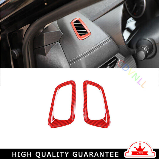 Instrument LR Air Outlet Vent Trim for Nissan Sentra 2020-22 Red Carbon Fiber