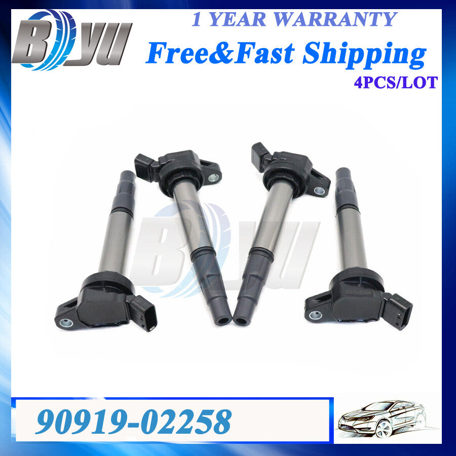 4X Ignition Coils Pack For 90919-02258 for Toyota for Corolla for Lexus CT200h for Scion xD 1.8L