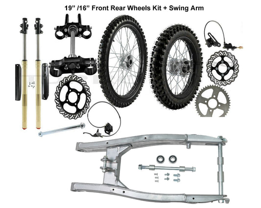 Front fork swingarm kit + 19-inch/16-inch wheels 90/100-16  70/100-19 for CRF SSR 150