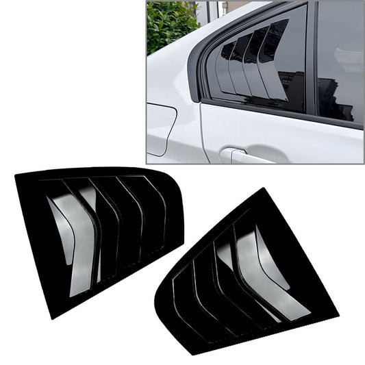 Rear Side Window Quarter Louver Trim Gloss Black for BMW 3 Series F30 2013-2019