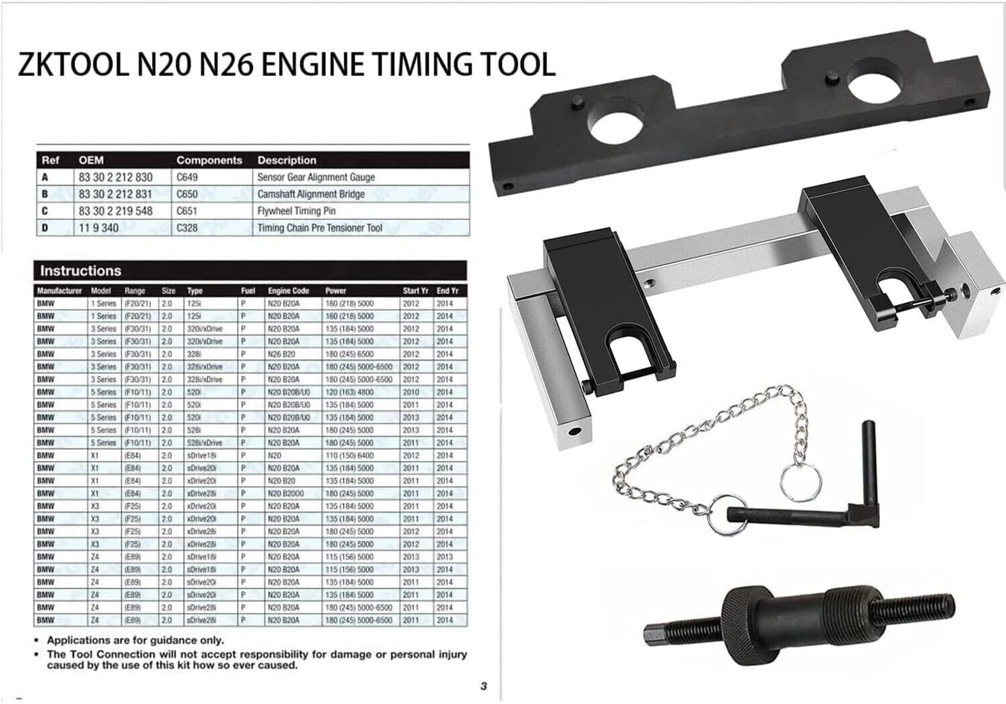 for BMW N20 N26 Engine Cam Camshaft Timing Locking Master Tool