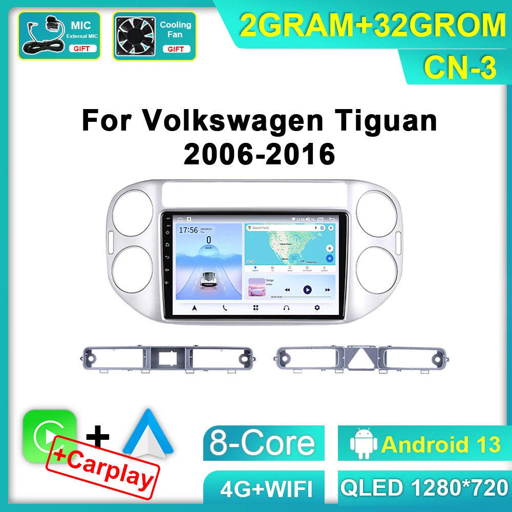for Volkswagen for Tiguan 1 NF 2006-2016 Android Auto CarPlay Car Radio GPS Player