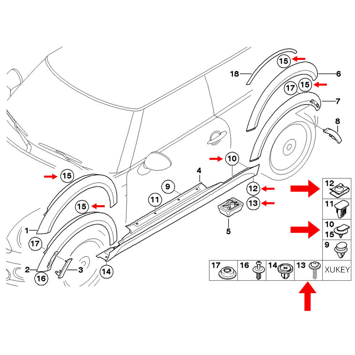 40pcs Underride Guard Underbody Engine Guard Installation Kit Clip for BMW 3 Series E46