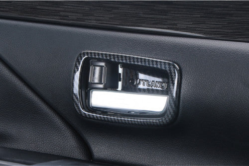Carbon Fiber Inner Door Handle Bowl Cover Trim for Mitsubishi Outlander 13-2020